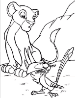A coloring page of the lion king
